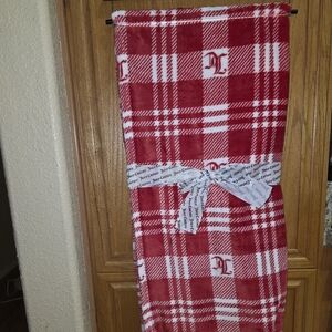 Juicy Couture Red and White Plaid Throw